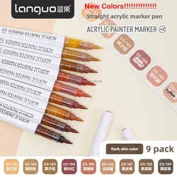 Vibrant Liquid Acrylic Brush Paint Pens for Creative Art & Crafting (Dark Skin)