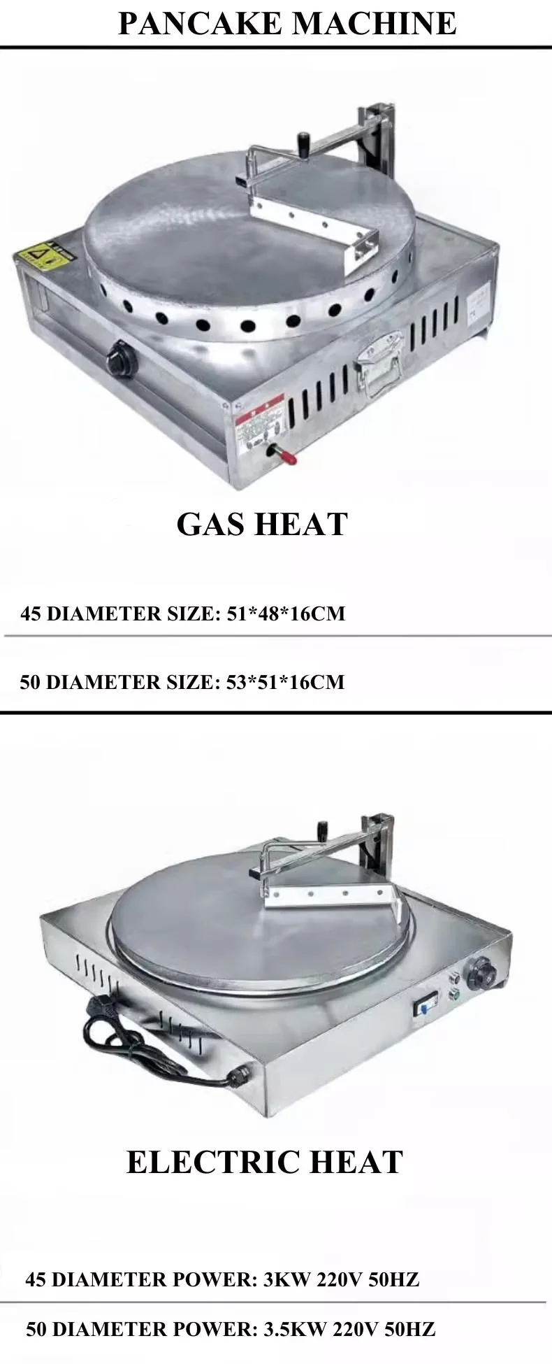 Description Picture 2 of itemHot Sale Commercial Gas Rotating Crepe And Machine Non Stick Automatic Pancake Makers Crepes Machine Making