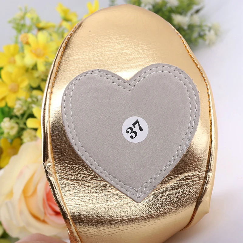USHINE Leather Ballet Bellly Slippers Dance Shoes Split-Sole Gymnastics Yoga Shoes Kids Girls Women 3