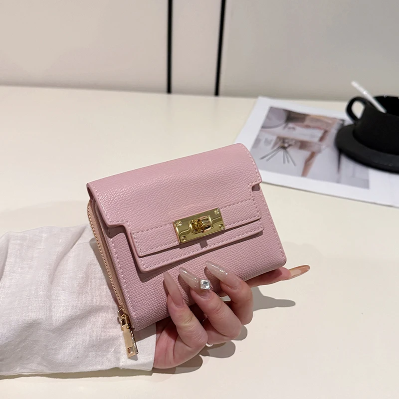 Portafoglio retrò da donna di grande capacità con posizione multi carta Commercio estero Borsa portatile multifunzionale a tre pieghe Billetera - immagine 2