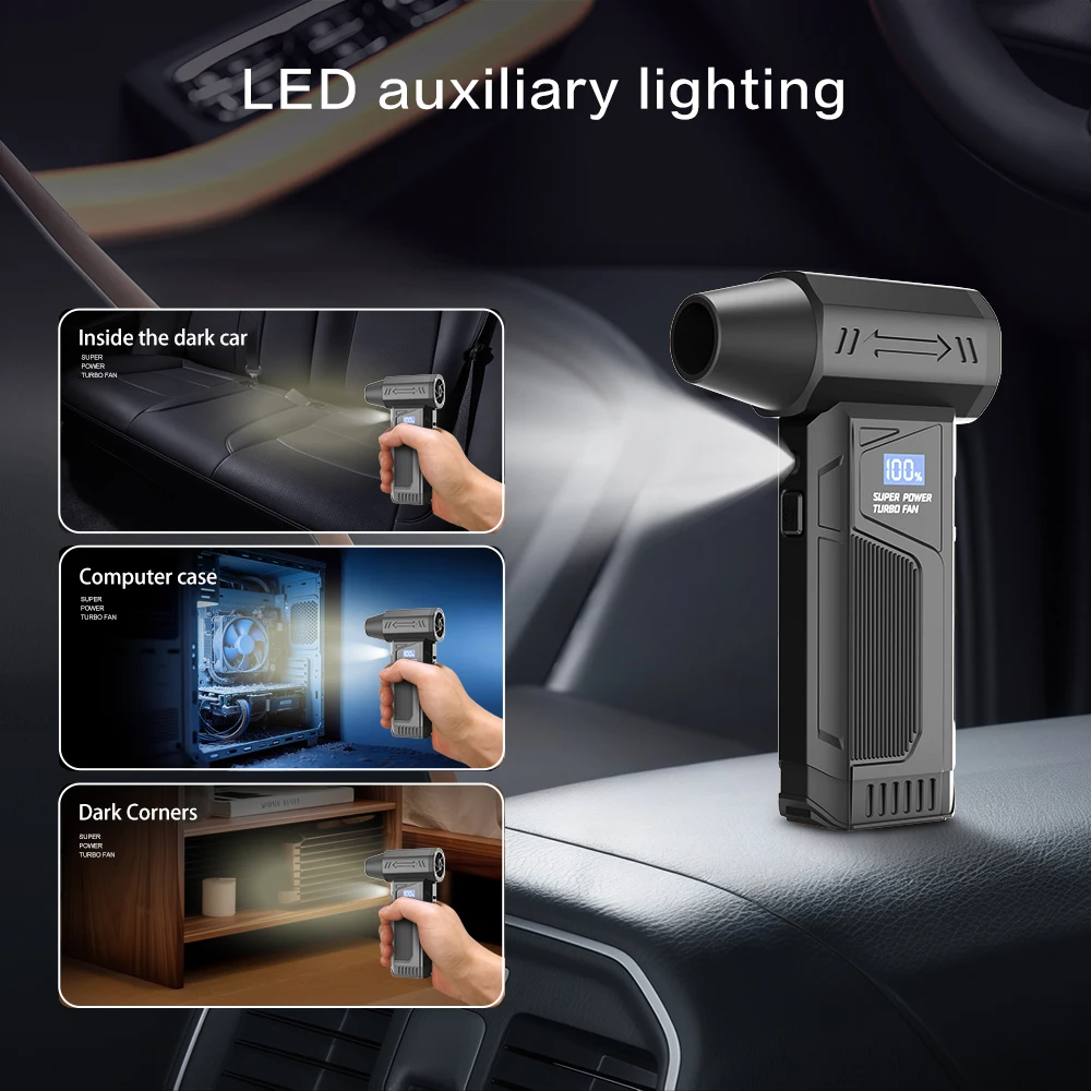 Portable Turbo Air Blower with LED Light for Outdoor Use