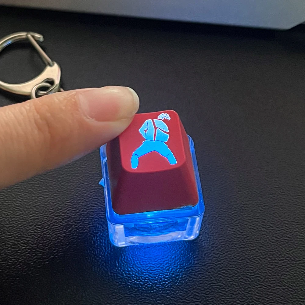 KeycapKeychainLEDLampBacklitFingertipButtonKeyringABSCustom