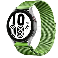 Sleek Milanese Loop Stainless Steel Watch Band - Adjustable Mesh Bracelet Strap for Smartwatches (20mm & 22mm) (Glass Green 13)