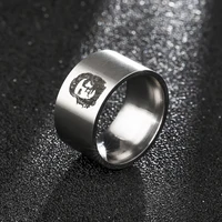 8MM Never Fade Stainless Steel Casual Party Ring  Four-color Rings Double Che Guevara Fashion Ring Boys Gift 2