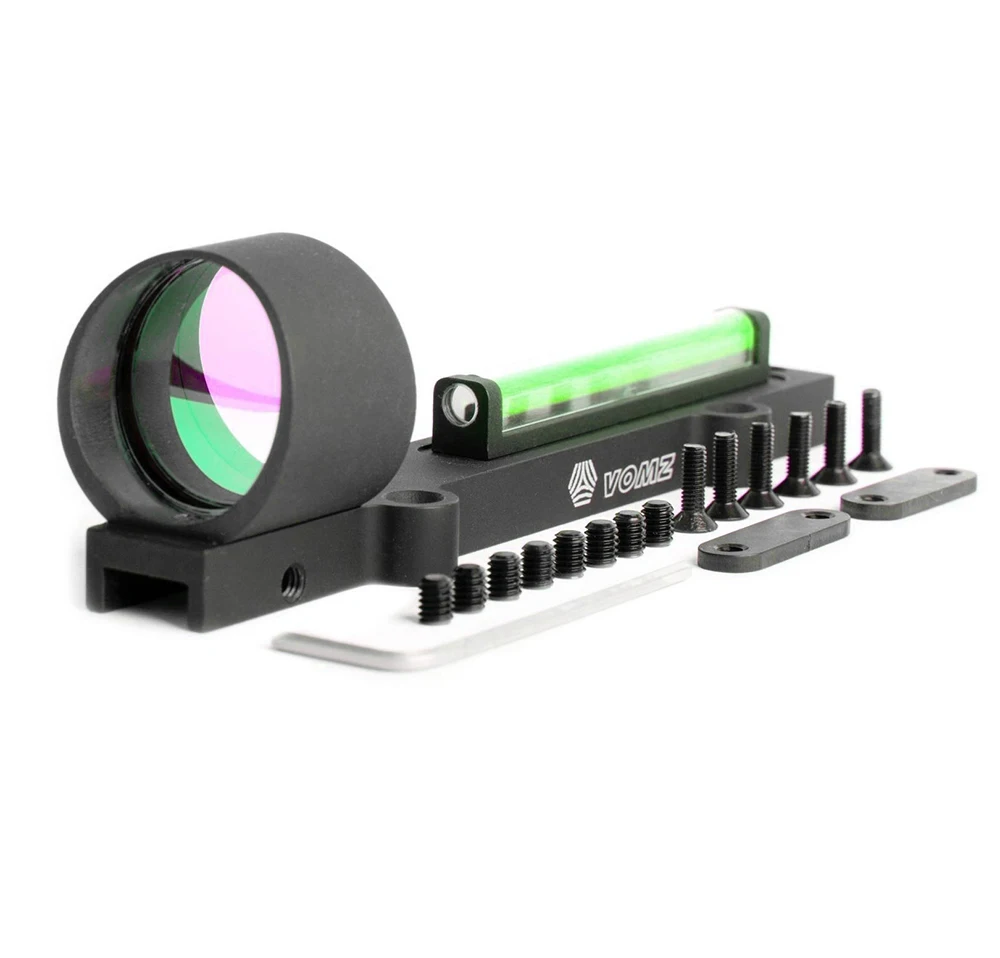 Viseur Fibre Optique Point Rouge Pour Fusil De Chasse - Aluminium Noir - Sans Marque