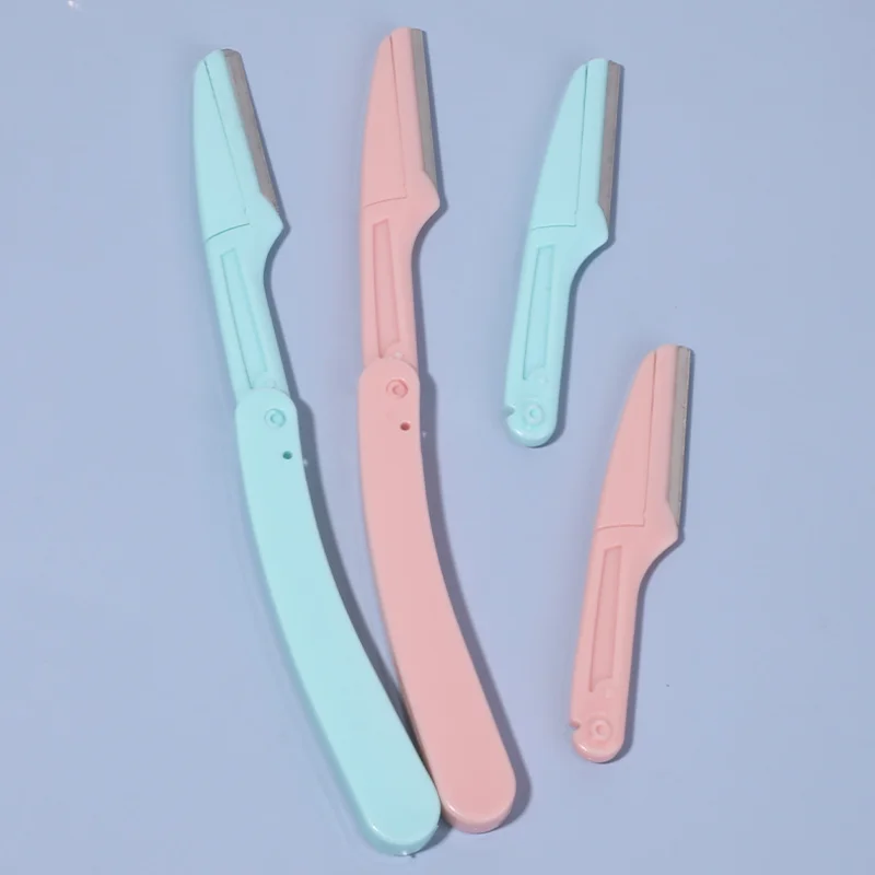 6Pcs Eyebrow Repair Tool Set Scraping Eyebrow Knife Eyelash Dual-use Brush Portable Makeup Tools