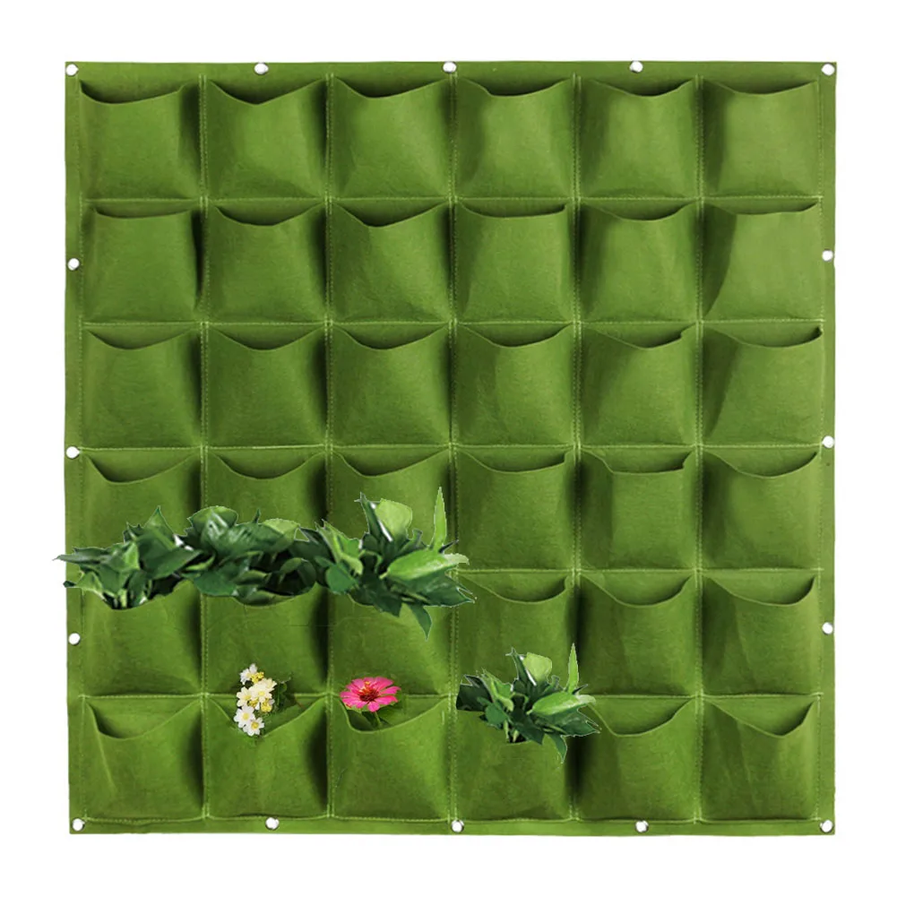 

36 Pockets wall hanging flower grow pot planter bags Vertical Planting Bags Non-woven Fabrics Vegetable Bonsai Garden Supply Q1