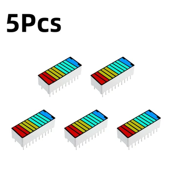 5 pezzi di display a striscia LED a 10 segmenti 5 segmenti di modulo display capacità batteria LED rosso giallo verde blu a 4 colori