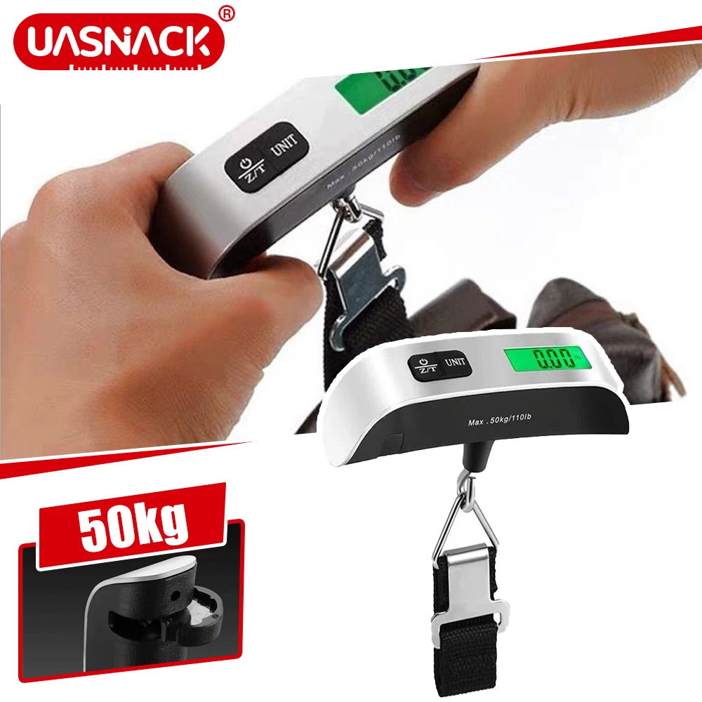 Portable Digital LCD Display 110lb/50kg Electronic Luggage Hanging Scale Baggage Weight Tool