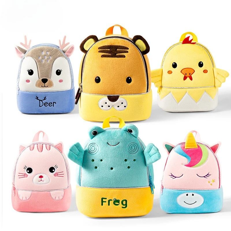 Kindergarten School Bag 3D Three-dimensional Plush Cartoon Animal Kids Backpack Men's and Womens Toy Bag Backpack 1