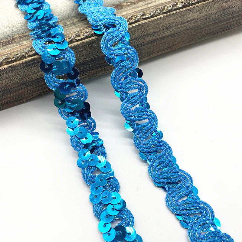 Lace Ribbon Lace Garment Accessories Lace Sewing Supplies Lace Accessories Lace Sewing Accessories Clothing Accessories 2 yards 20mm Curve Wavy Sequins Lace Trim for Stage Performance Party Cosplay Wedding Clothes DIY