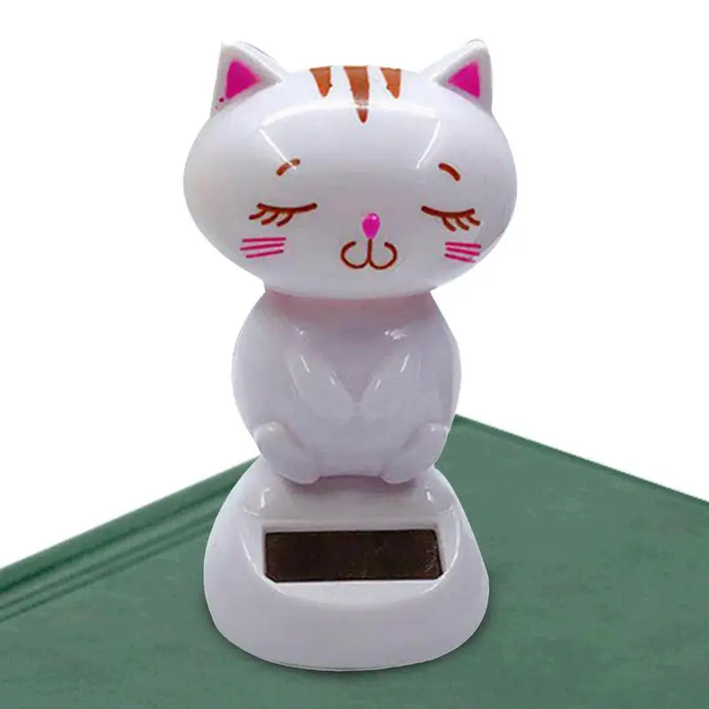 

Innovative Cute Cat Kitty Solar Shaking Head Car Decoration Interior Decoration Cat Doll Car Accessory Gift For Friends