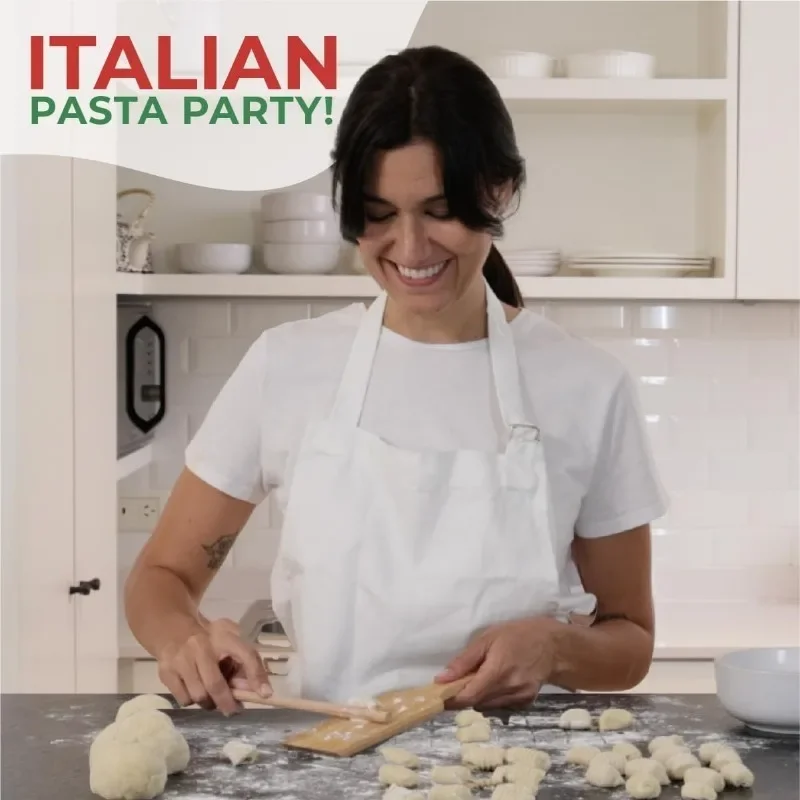 Description Picture 2 of itemGnocchi Board Set Italian Pasta Making Tools Ravioli Stamp Cutter for Homemade Cavatelli Garganelli Fettuccine Pasta Maker