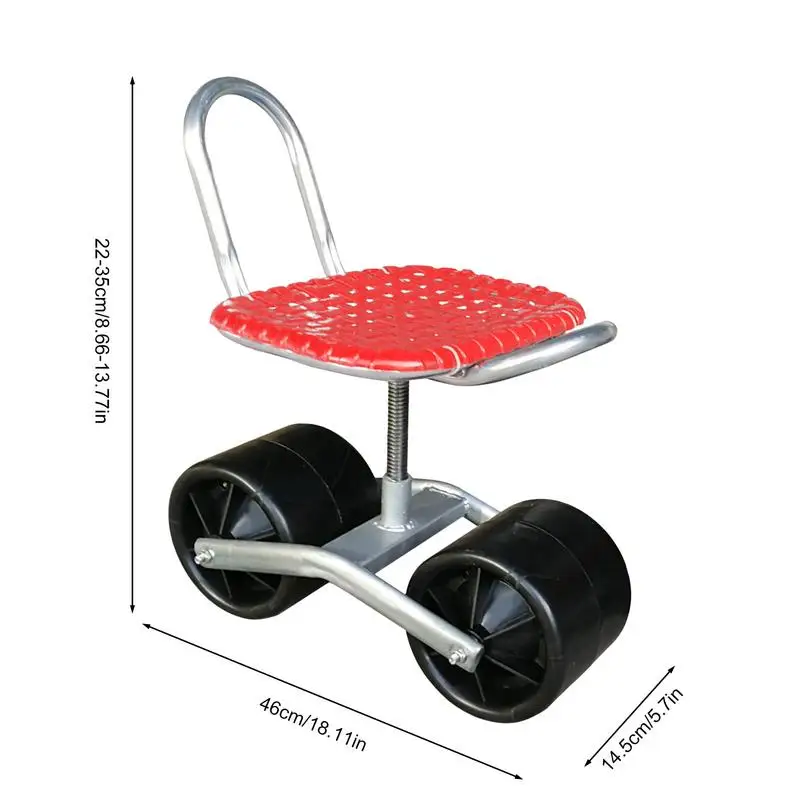 Knowlife Gartenhocker Mit Rädern - Höhenverstellbarer Rollhocker Mit Tablett Für Senioren