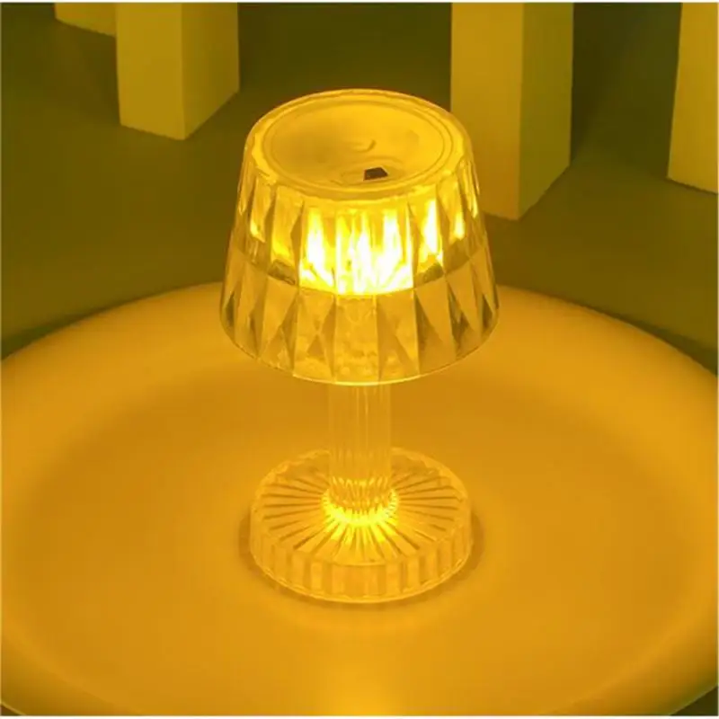 LED Crystal Mini Desk Lamp Night Light Bedside Festive Wedding Decoration Table Lights Atmosphere Button With Button Battery led night light night light led night lamp