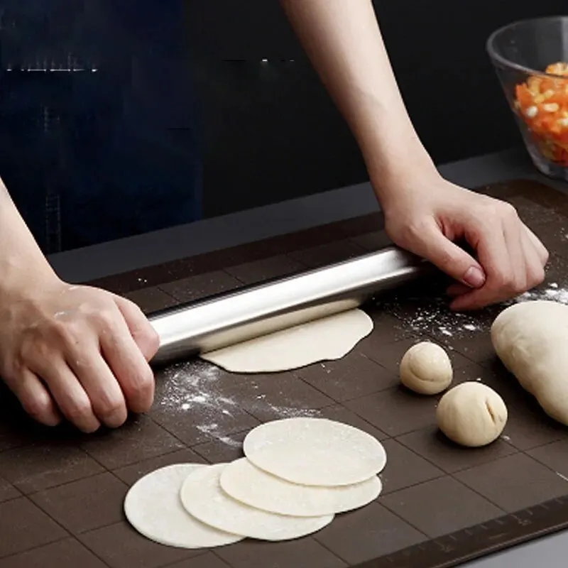Rolling Pin Cooking Tools Kitchen Tool Stainless Steel Moisture Proof Drop Resistant Kitchen Baking Tools Non-Deformable Rolling Pin Flour Crust Press