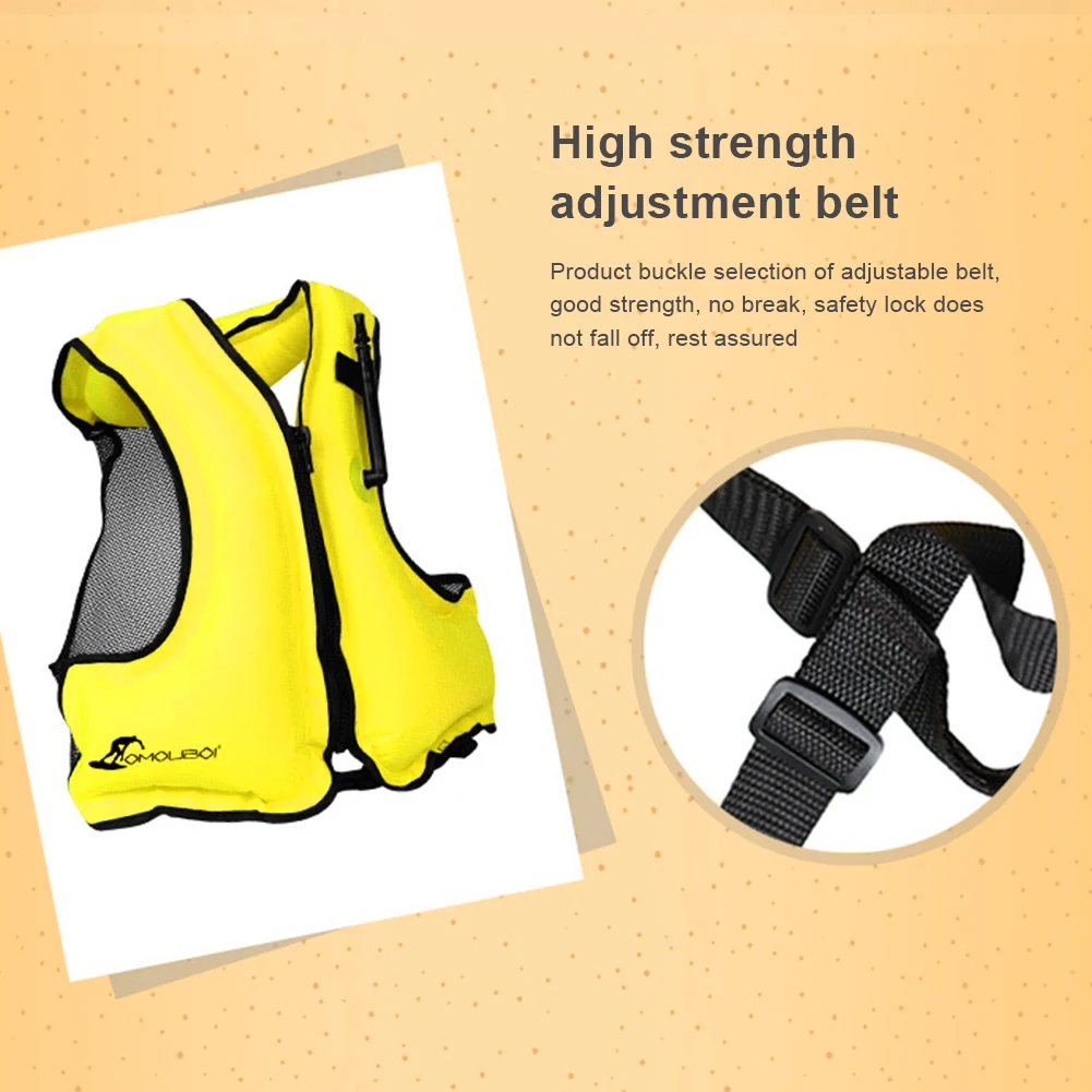 Neoprene Life Jacket Inflatable Snorkeling Vest For Men Women