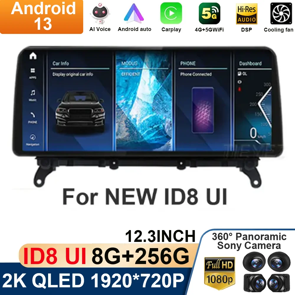 

12.3" Android 13 For BMW X3 F25 X4 F26 2011 - 2016 QLED Screen Car Player Multimedia Navigation Carplay + Auto CIC NBT System