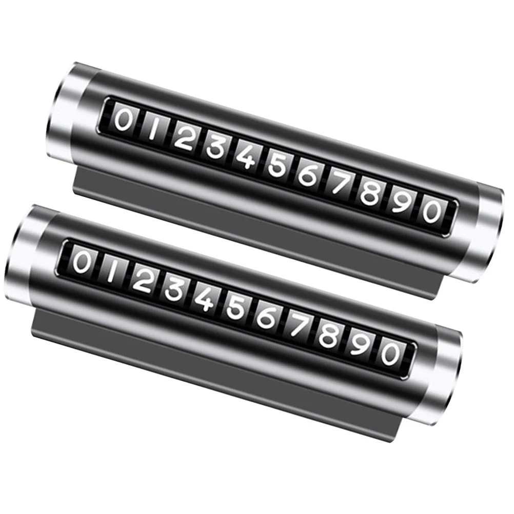2pcsCarPhoneNumberPlateRotatableCarDashboardParkingPlate