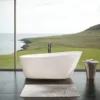 67'' Acrylic Freestanding Soaking Bathtub with Classic Slotted Overflow and Toe-tap Drain in Chrome, cUPC Certified.Easy to Inst 1