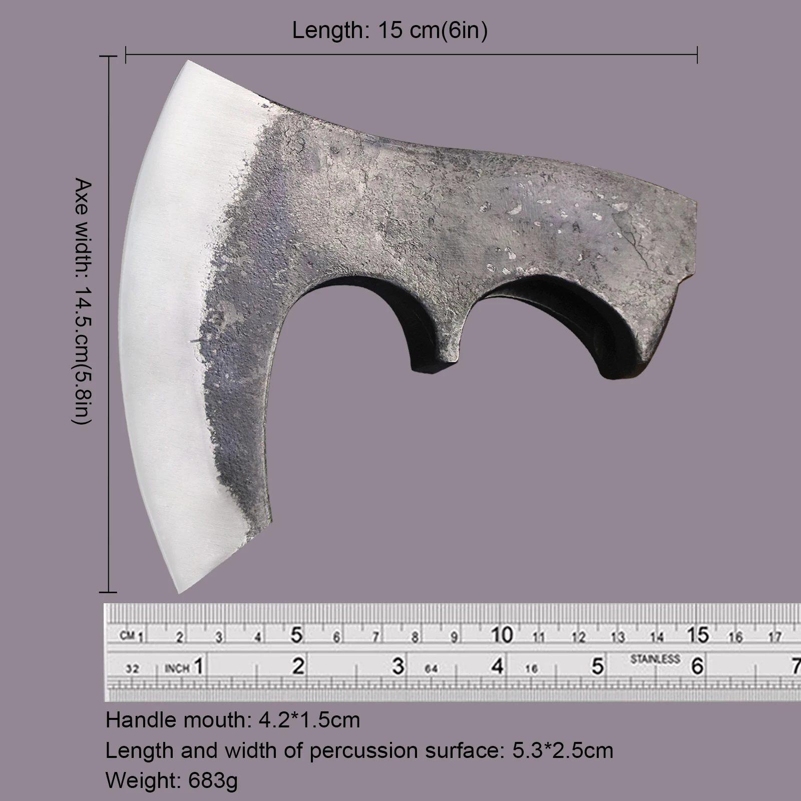 BA-KOR handmade Viking outdoor multi-purpose axe head, jungle logging axe, outdoor chopping axe head 6