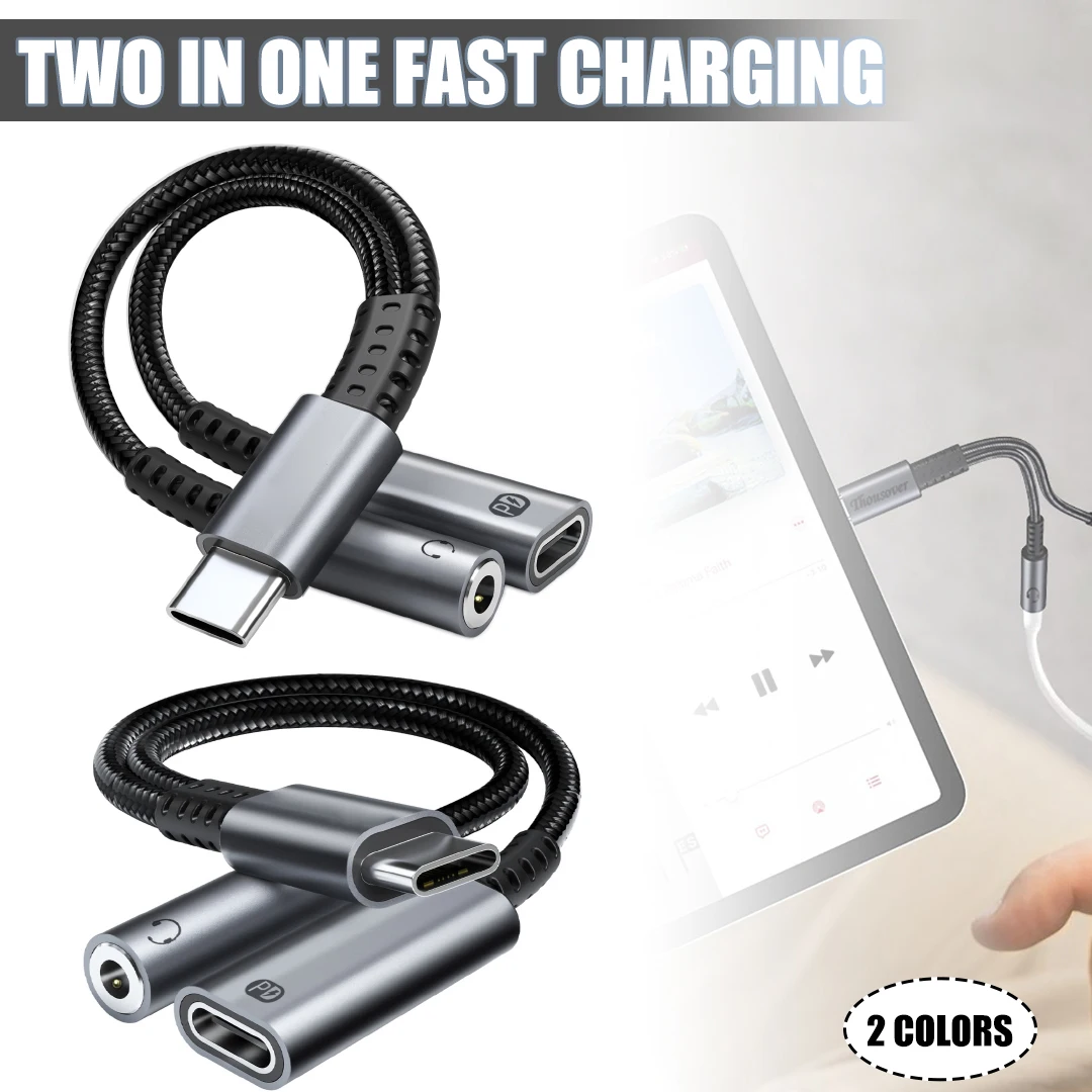 

Адаптер для наушников с портом USB Type-C и разъемом 3,5 мм, 9 В/3 А