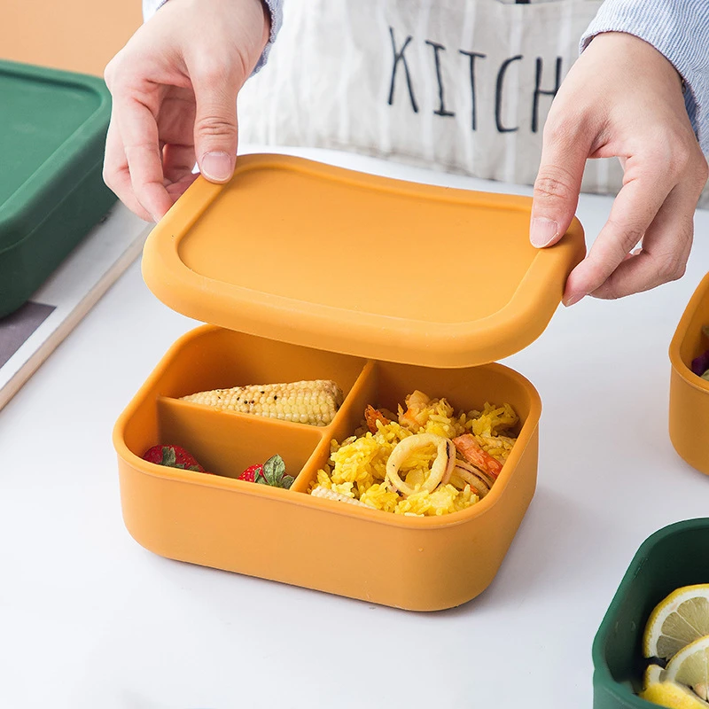 Voorschrijven Schrijf op plakboek With Lid Silicone Lunch Box Fresh Keeping Box Bento Fruit Salad Fresh  Keeping Bowl Portable Sealed Rectangle Picnic Lunchbox|Lunch Boxes| -  AliExpress