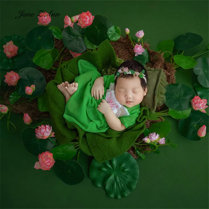 

New Product Ancient Style Baby Girl Newborn Photography Lotus Leaf Photography Prop