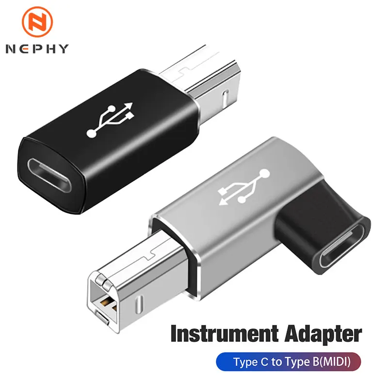 USB Type C Female to USB B Male Adapter for Data Transfer and Converter Applications