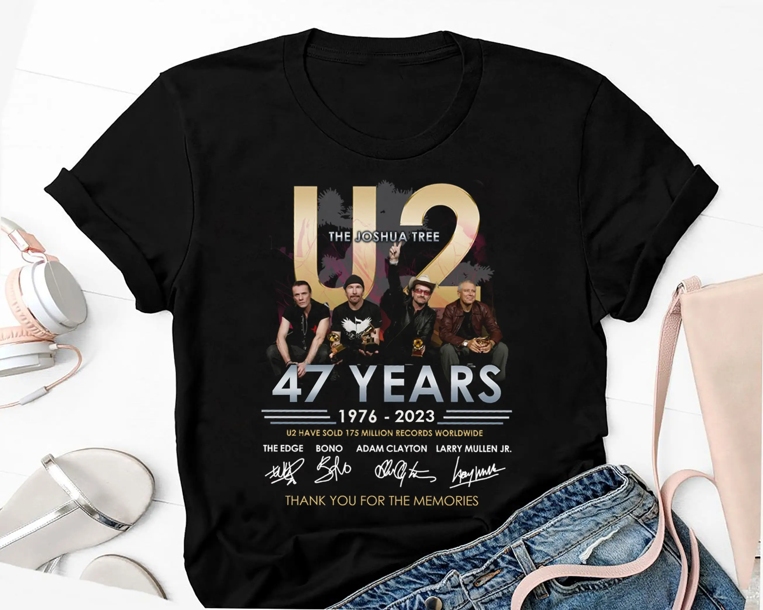 U2 Band 47 Anni 1976-2023 Camicia, Achtung Baby U2 Band Tour 2023, La T-Shirt A Fascia Moon Tree U2