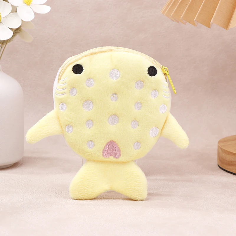 Cute Cartoon Plush Shark Coin Purse - Adorable Zipper Wallet & Pendant Gift