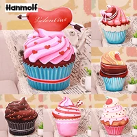 Pink Cup Cake Plush Pillow Ice Cream Cherry Fruits Cookie Biscuit Cholocate Red Heart Cake Stuffed Food Pillow Lady Decor 1