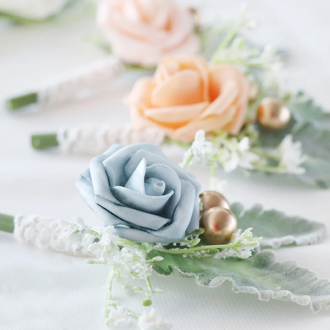 

Forest Wedding Bride And Groom Corsage Banquet Guests Sisters Group Corsage Simulation Flower Wedding Supplies