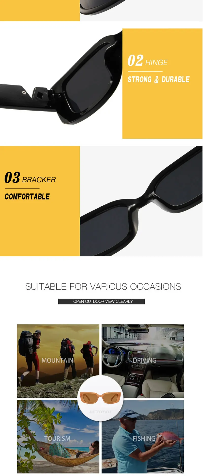Square Sunglasses For Women Vintage Rectangle Frames Uv Protection_voghion.com