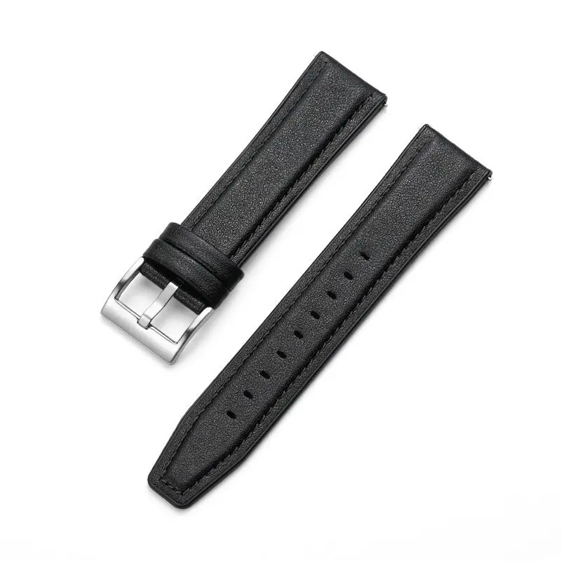 Elegant Leather-Silicone Hybrid Watch Strap Band