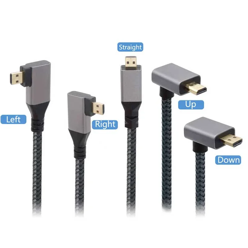 4K60Hz HDMI Male To Female Extension Cable Micro/Mini HDMI Compatible adapter left/right/up/down Extender Wire Cord hdmi cable
