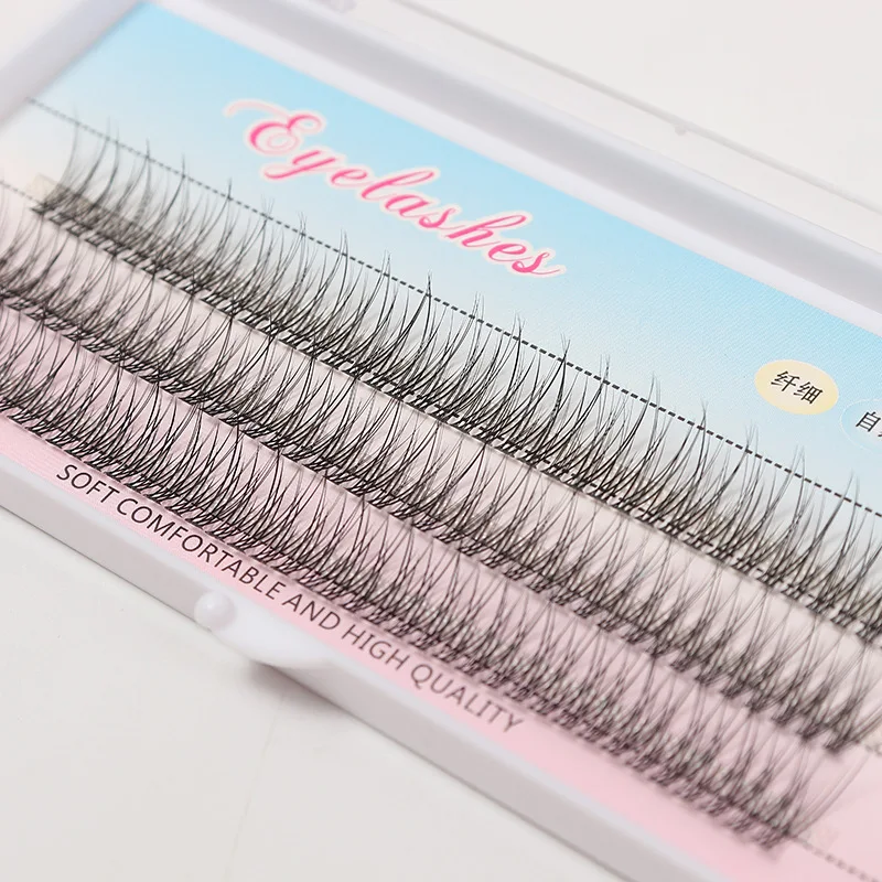 

3 rows Fish Tail Cluster Eyelash Individual eyelashes grafting lashes extension sectional cross Dovetail eyelash flower up lash