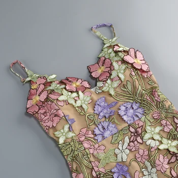 Aveline 3D Floral Embroidered Mini Dress