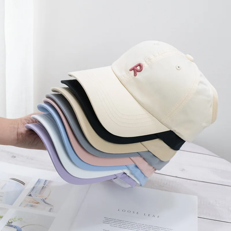 

Men's Women's Summer Baseball Caps R Embroidery High Quality Visor Hats Sun Protection
