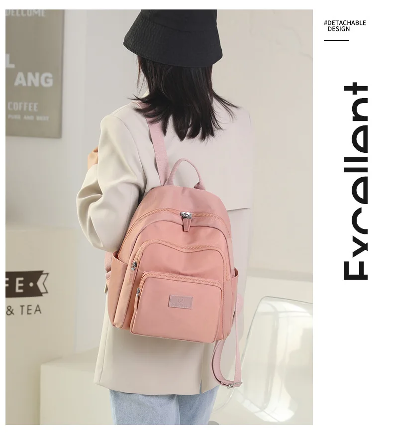 New Nylon Backpack Women's Fashion Outdoor Sports Backpack Large-Capacity Lightweight School Bag Casual All-Match Travel Bag