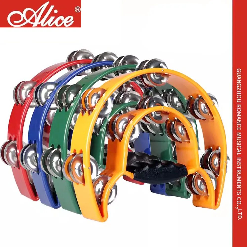 Alice ATB002A Double Ring Tambourine Timbrel Metal Jingles 25x20cm