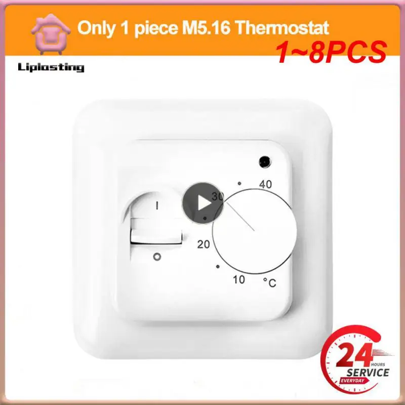 

1~8PCS HEAT 220V 16A Mechanical Manual Thermostat Temperature Controller for Warm Floor Heating System