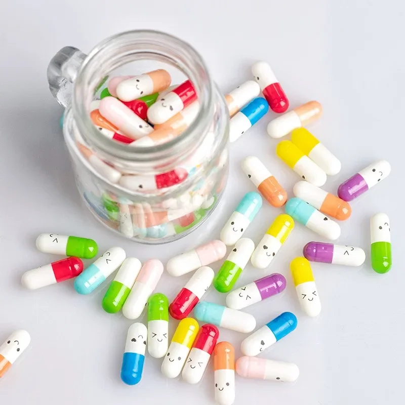 Message Capsule 100pcs Message Capsules Love Letter Color Pill with Roll Paper Notes Wish Bottle DIY Pills Anniversary Party Valentine's Gift