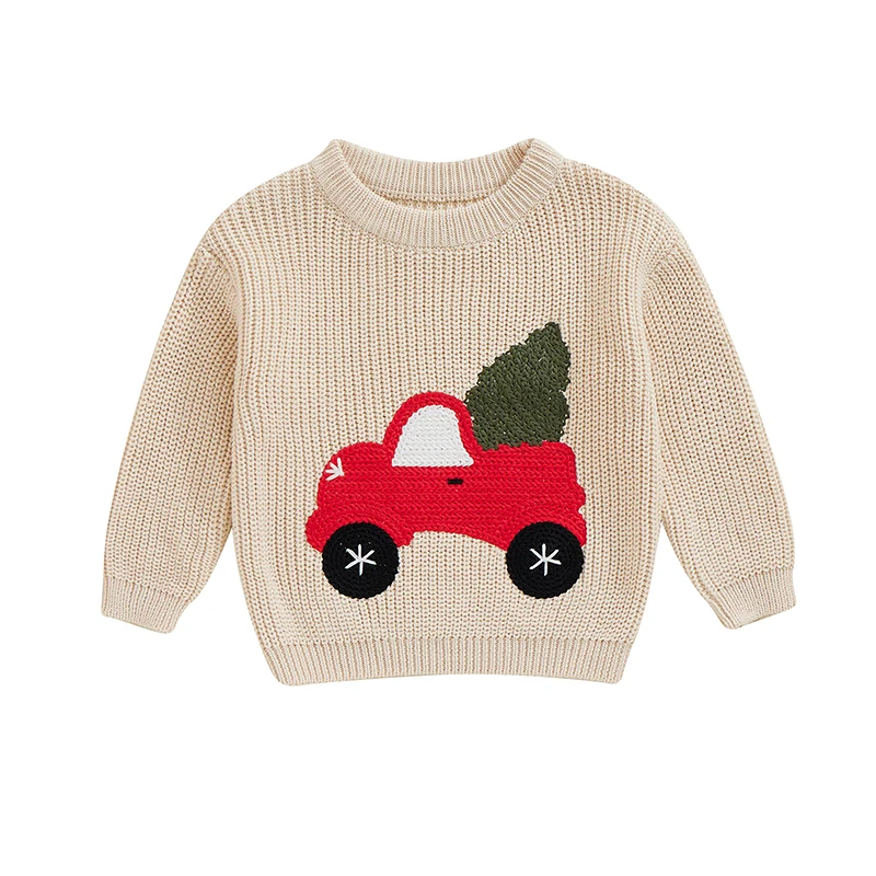 Toddler Baby Boy Girl Christmas Sweater Long Sleeve Knit Pullover Top Newborn Fall Winter Clothes