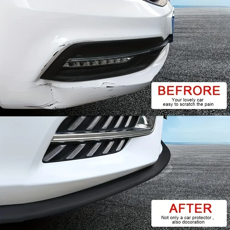 Universal Car Bumper Lip Protection Strip - 2.5m Rubber Spoiler Lip