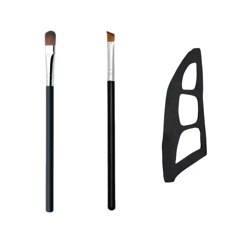 Kit de maquillaje de ojos de 3 piezas: pinceles y moldes para sombra de ojos, plantillas rápidas para principiantes, aspecto profesional fácil en cualquier momento