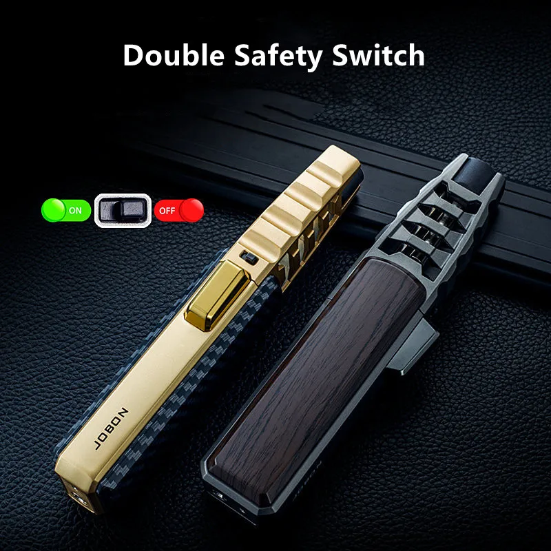 JOBON Metal Outdoor Windproof Butane Gas Lighter Turbine Torch Blue Flame Strong Fire Pistol Kitchen BBQ Baking Camping Tools 5