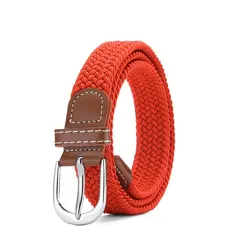 Unisex Woven Elastic Belt for Casual and Outdoor Wear (Red)