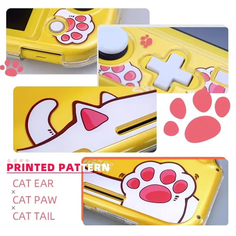 Cute Clear Protective Case for Nintendo Switch Lite - Transparent Hard Shell Cover