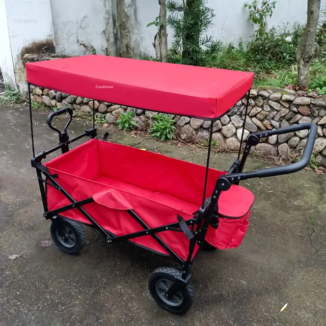 Modern Szabadidő Szabadtéri Kerti Kosár Többcélú Állomás Kemping Kocsi Kis Húzó Bevásárló Horgászó Kerekekkel - Image 4